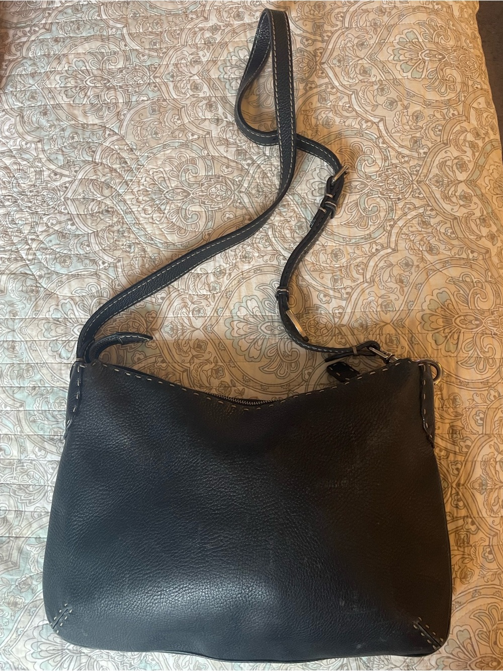 Fendi Selleria Black Leather Shoulder Bag